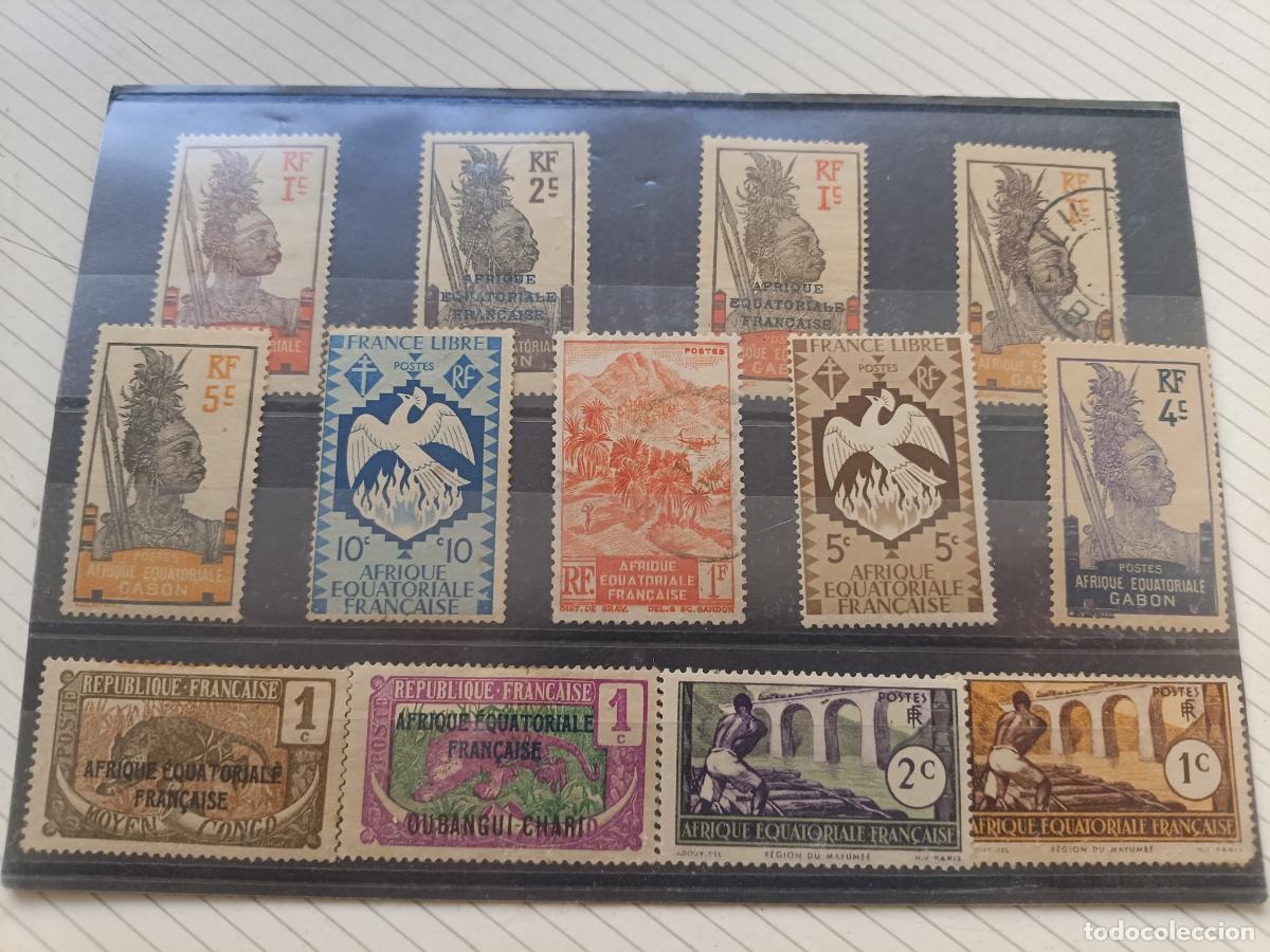 Francobolli: Africa Ecuatorial francesa. Lote de sellos antiguos