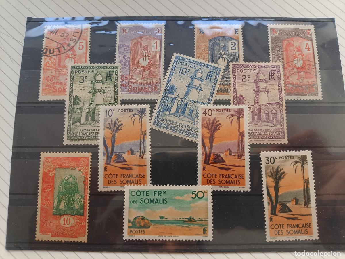 Briefmarken: Somalia francesa. Lote de sellos antiguos