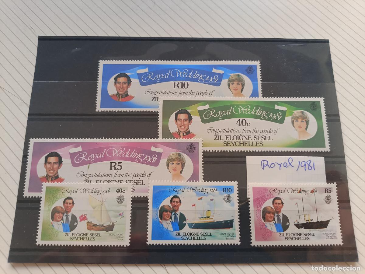 Sellos: Seychelles. Zil Eloigne Sesel. Sellos nuevos Boda Real Lady Diana Spencer 1981