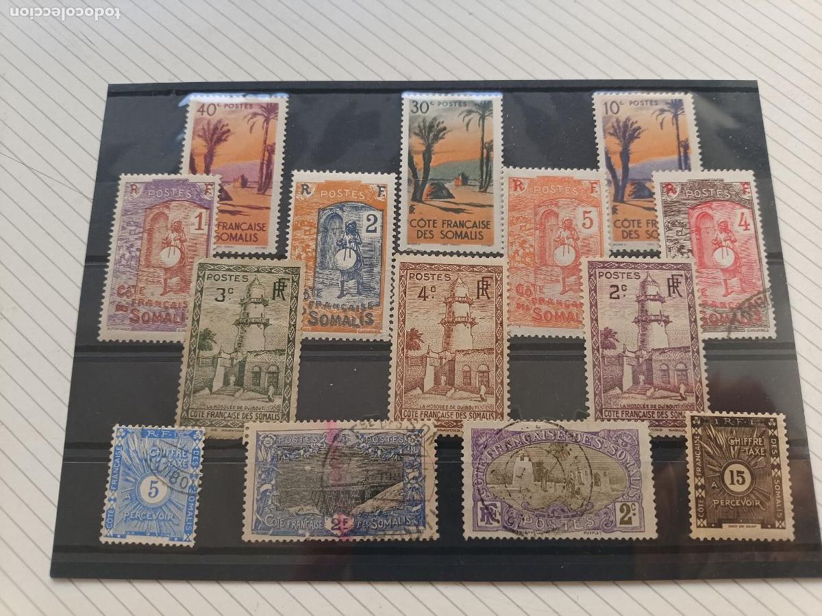 Sellos: Somalia francesa. Lote de sellos