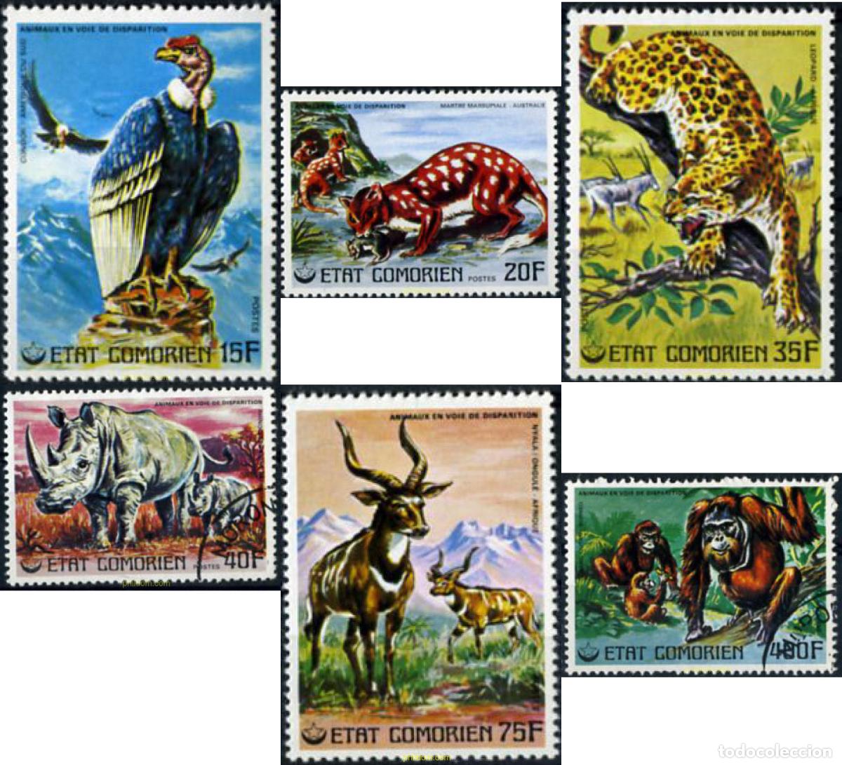 Sellos: 207082 USED COMORES 1976 FAUNA EN PELIGRO DE EXTINCION