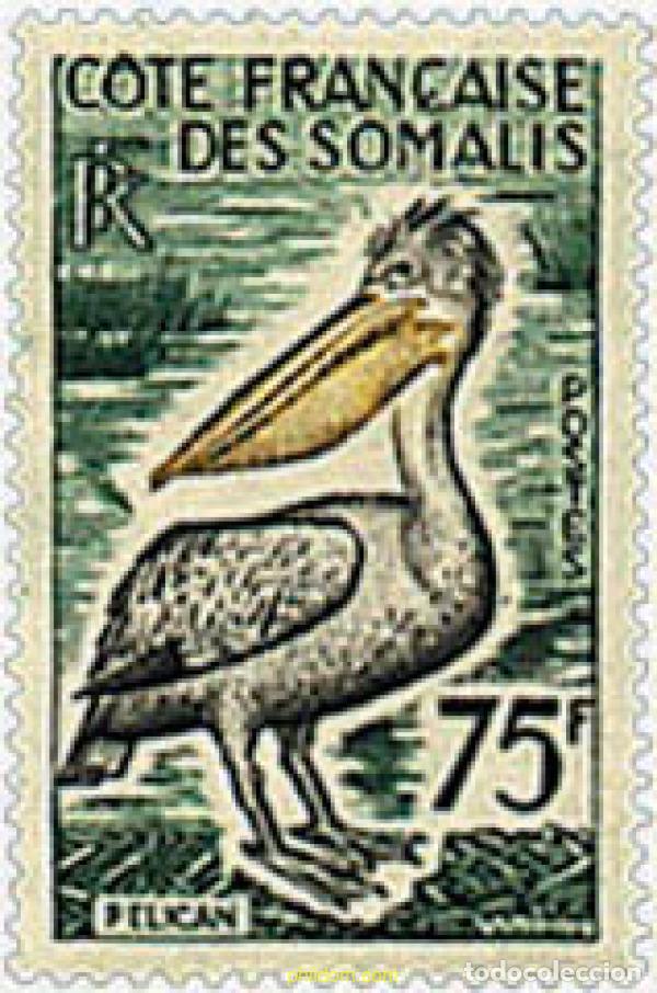 Sellos: 639198 MNH COSTA DE LOS SOMALIS 1959 PECES Y AVES