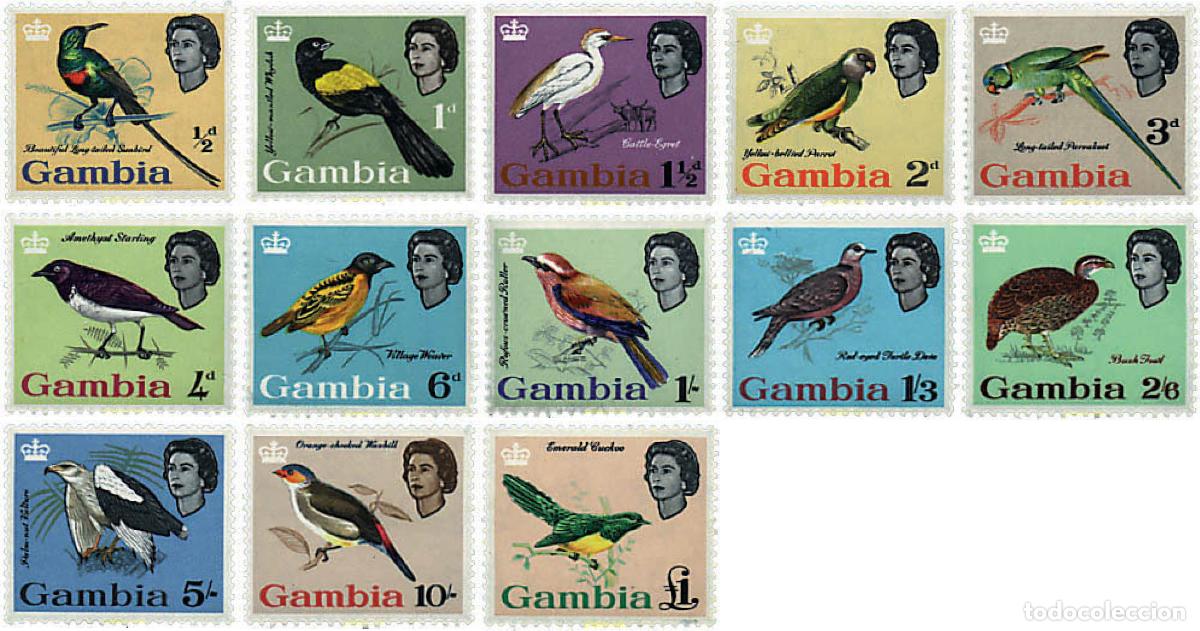 Francobolli: 88883 MNH GAMBIA 1963 ISABEL II. AVES