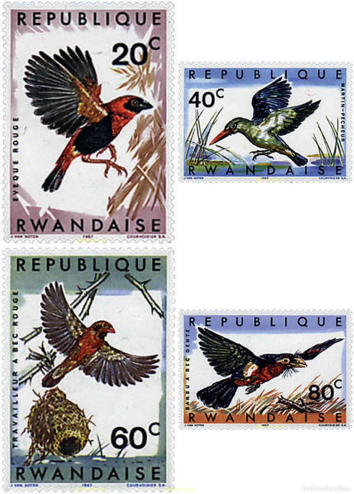 Sellos: 355387 MNH RUANDA 1967 AVES