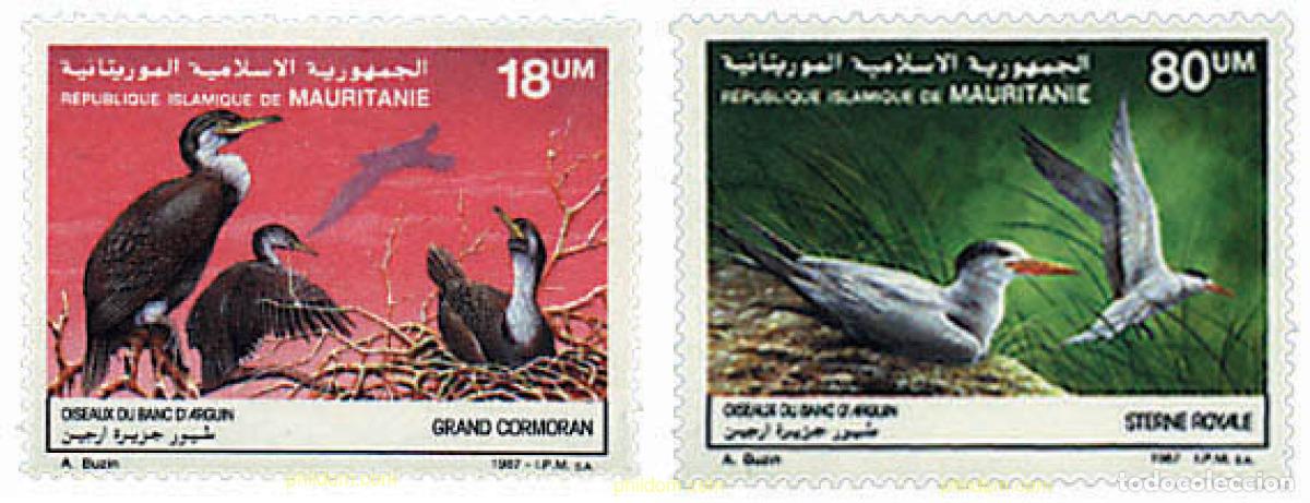 Sellos: 34068 MNH MAURITANIA 1987 AVES DEL BANCO DE ARQUIN