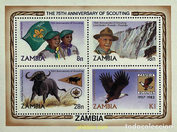 Sellos: 37829 MNH ZAMBIA 1982 75 ANIVERSARIO DEL ESCULTISMO