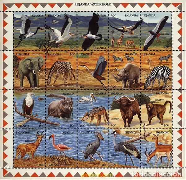 Sellos: 226897 MNH UGANDA 1989 FAUNA SALVAJE