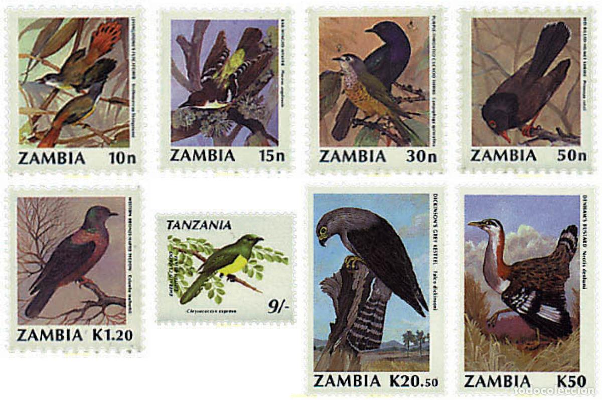 Sellos: 34273 MNH ZAMBIA 1990 AVES