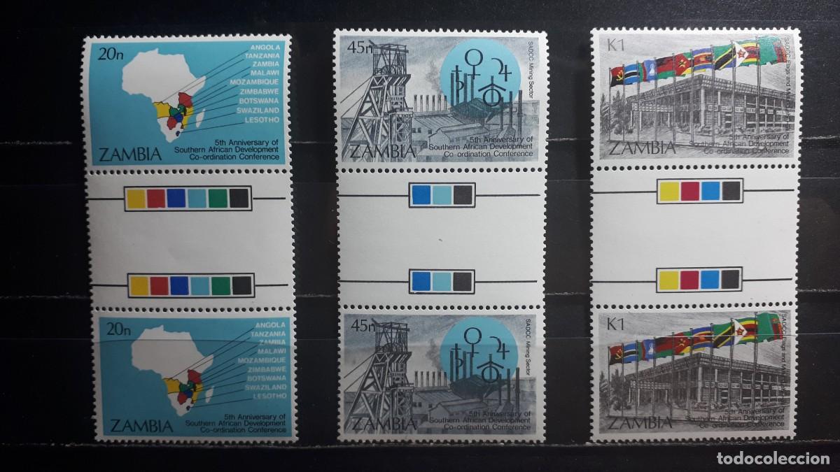 Sellos: ZAMBIA. A&Ntilde;O 1985. **. PAREJA, YVERT 322/4