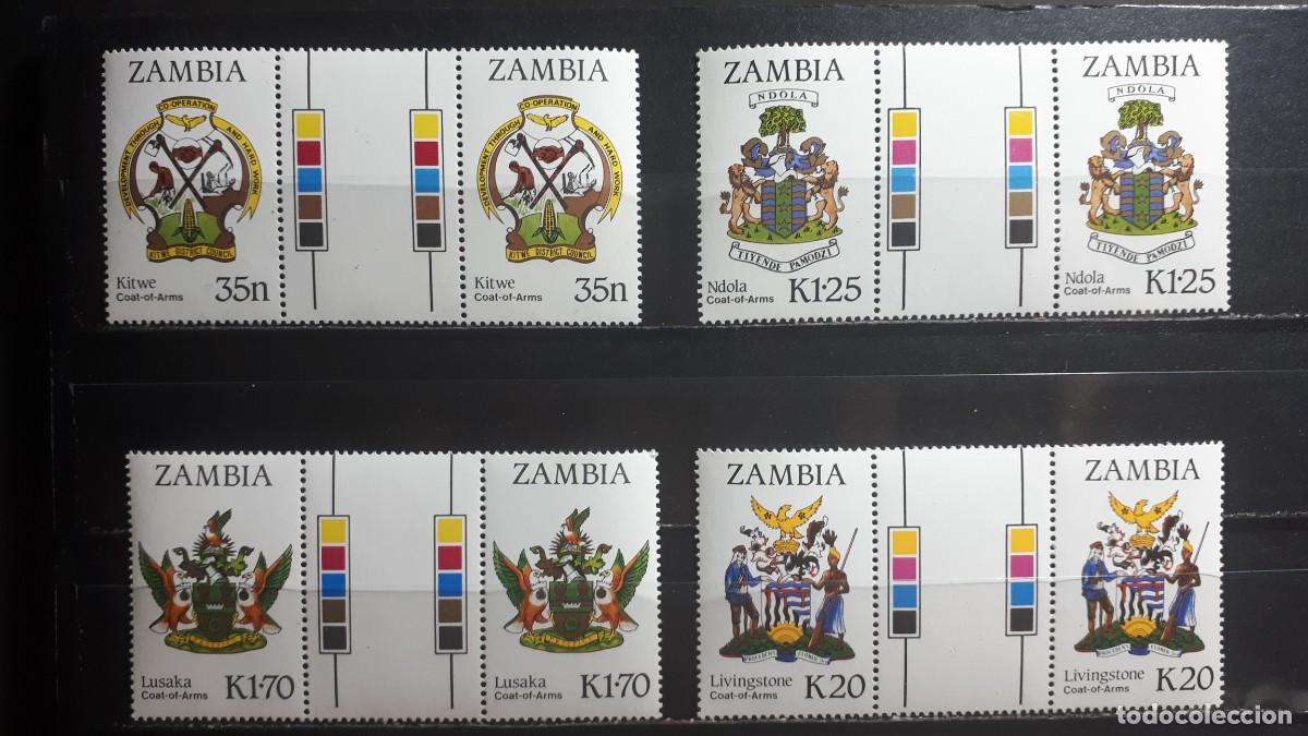 Sellos: ZAMBIA. A&Ntilde;O 1987. **. PAREJA, YVERT 372/5