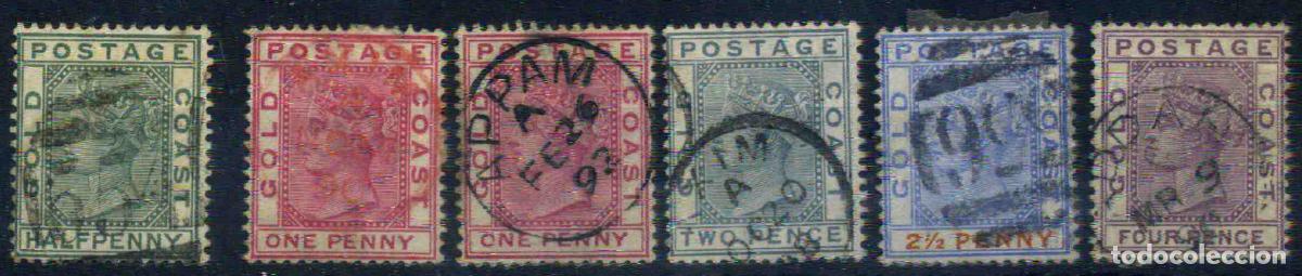 Sellos: Costa de Oro (futura Ghana) 1884,1885, 1891