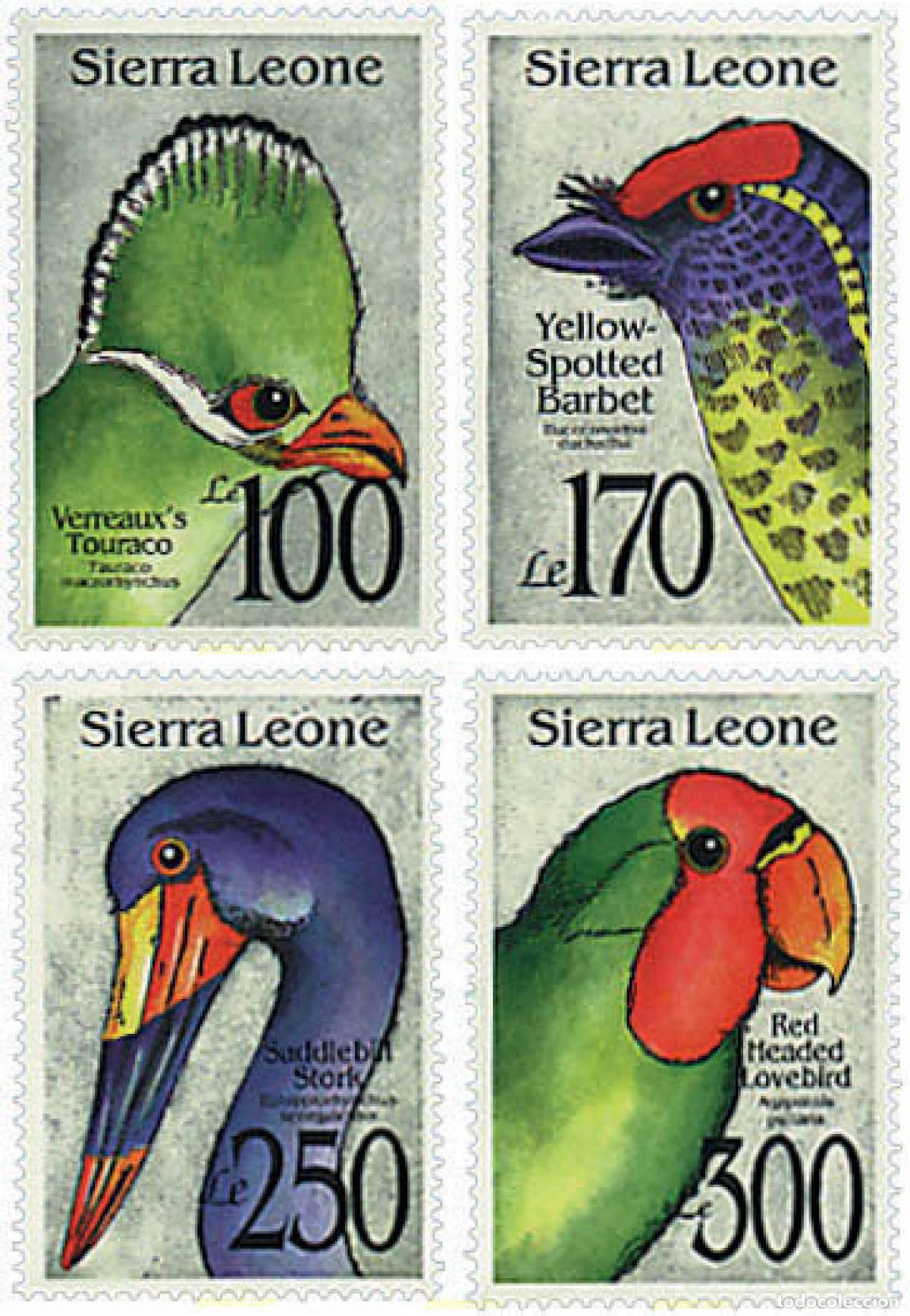 Sellos: 362150 MNH SIERRA LEONA 1992 AVES