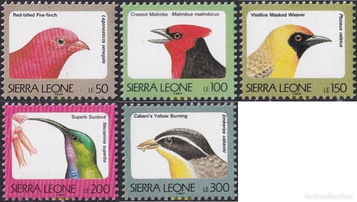 Sellos: 362180 MNH SIERRA LEONA 1992 AVES