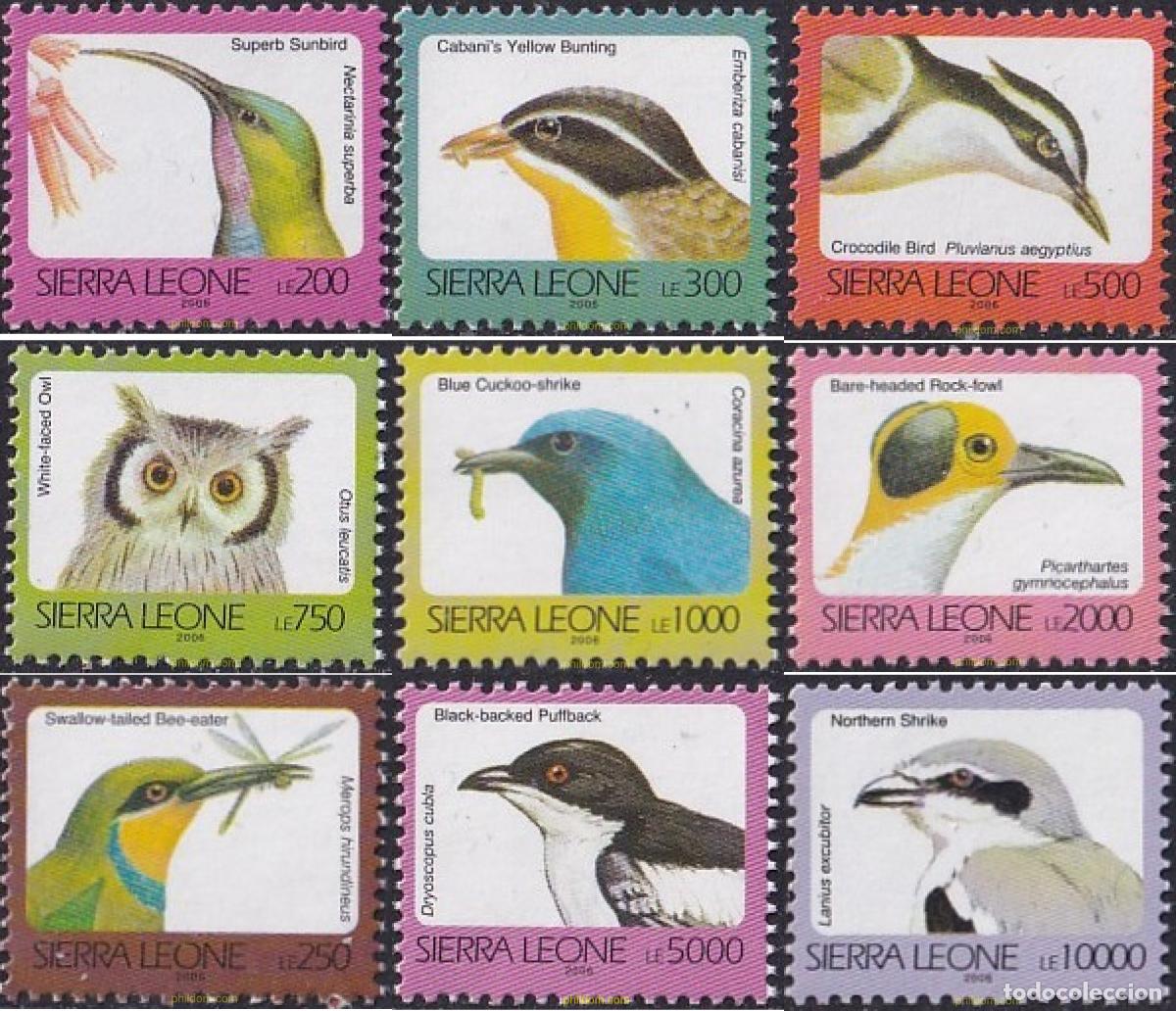 Sellos: 362326 MNH SIERRA LEONA 1992 AVES