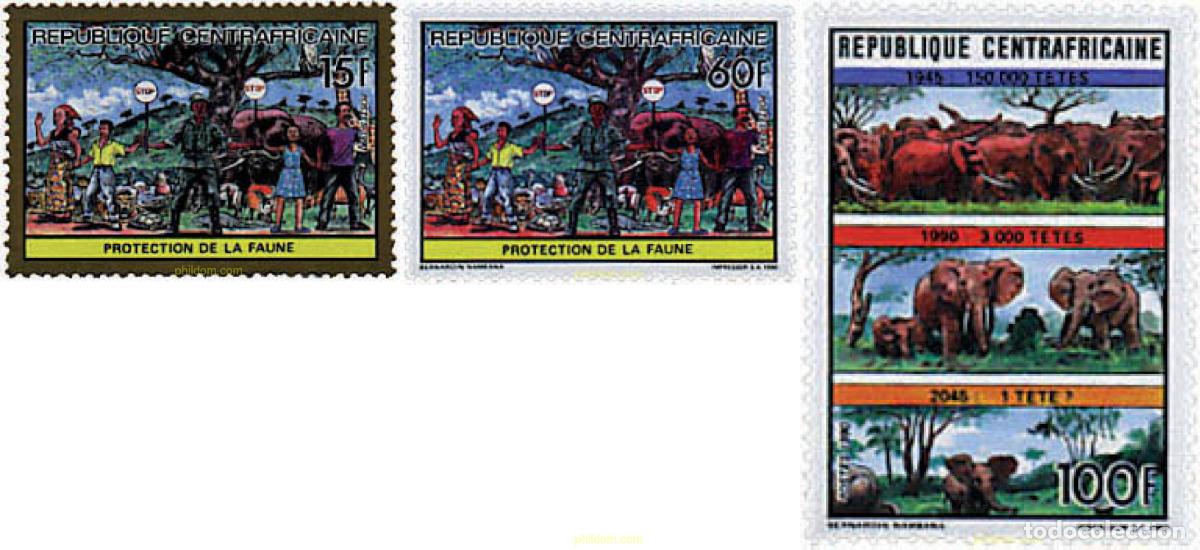 Sellos: 36160 MNH CENTROAFRICANA 1991 PROTECCION DE LA NATURALEZA