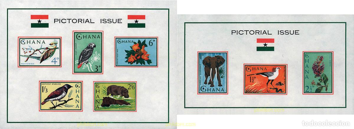 Sellos: 91099 MNH GHANA 1964 FAUNA Y FLORA