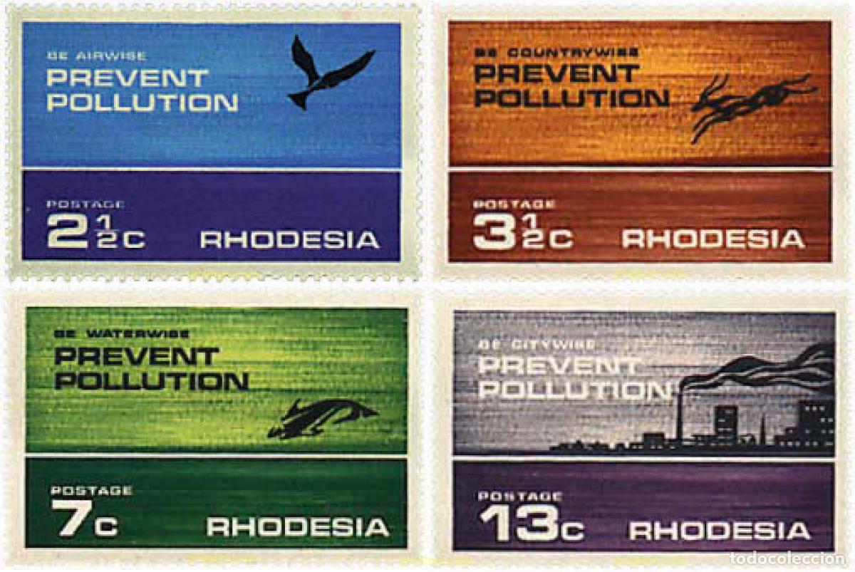 Sellos: 34946 MNH RODESIA 1972 LUCHA CONTRA LA POLUCION