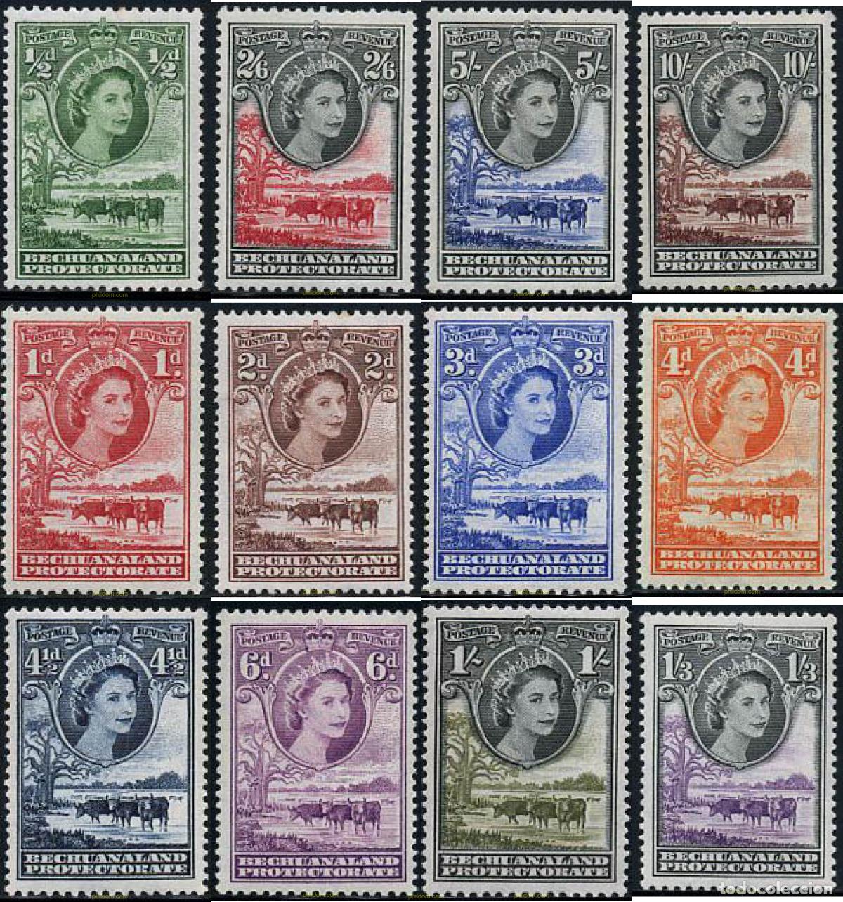 Sellos: 213124 HINGED BECHUANALANDIA 1954 ISABEL II