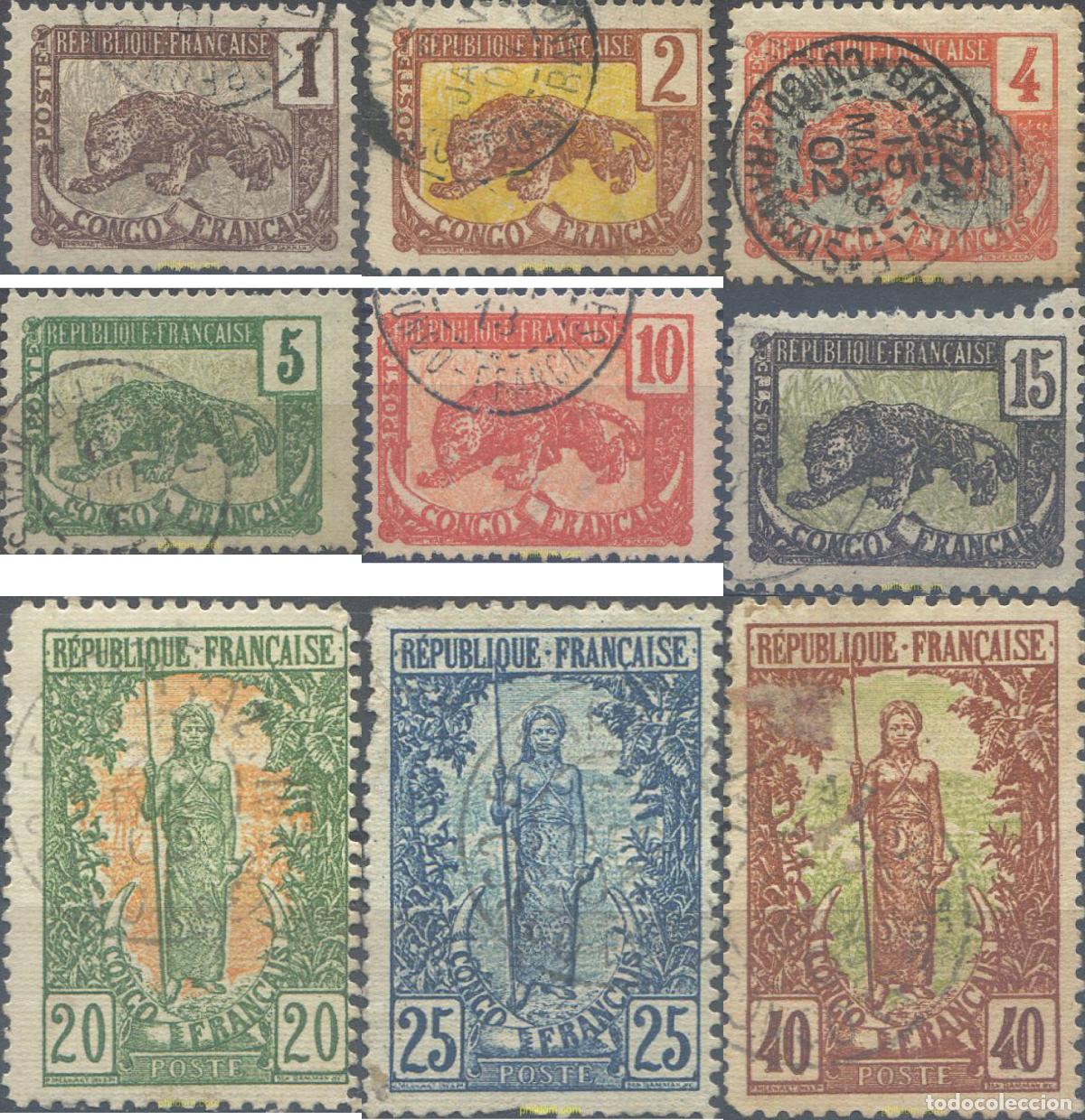 Sellos: 656359 USED CONGO FRANCES 1900 SERIE BASICA