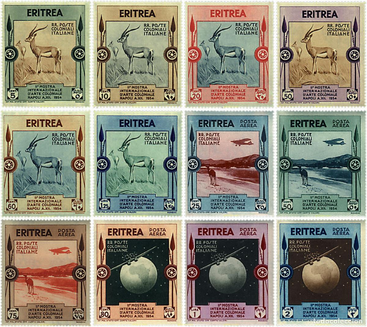 Sellos: 30106 HINGED ERITREA. Colonia italiana 1934 2 EXPOSICION DE ARTE COLONIAL EN NAPOLES