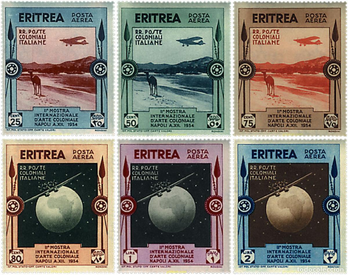 Sellos: 595536 HINGED ERITREA. Colonia italiana 1934 2 EXPOSICION DE ARTE COLONIAL EN NAPOLES