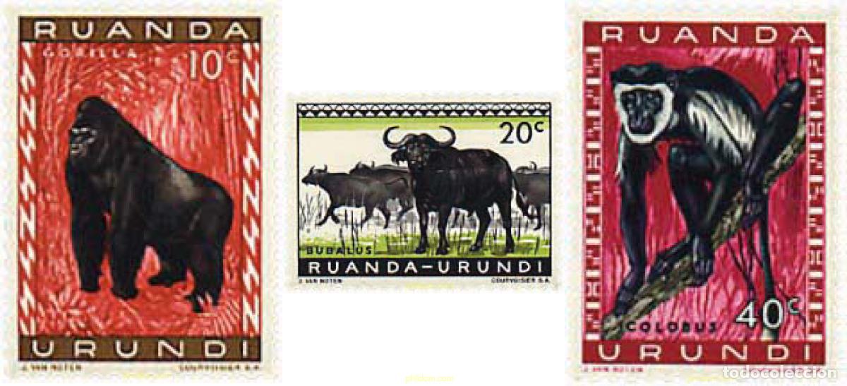 Sellos: 621503 HINGED RUANDA URUNDI 1959 FAUNA