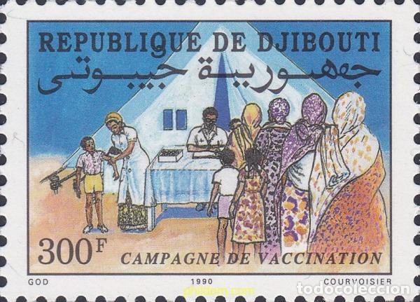 Sellos: 600582 MNH DJIBOUTI 1990 CAMPA&Ntilde;A DE VACUNACION INFANTIL