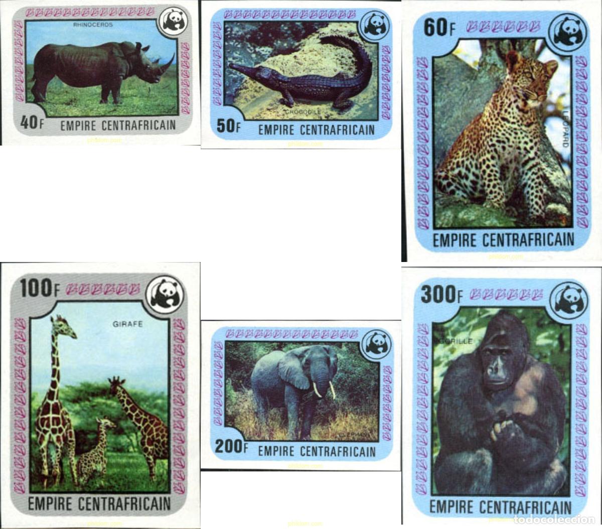 Sellos: 14984 MNH CENTROAFRICANA 1978 FAUNA EN PELIGRO DE EXTINCION