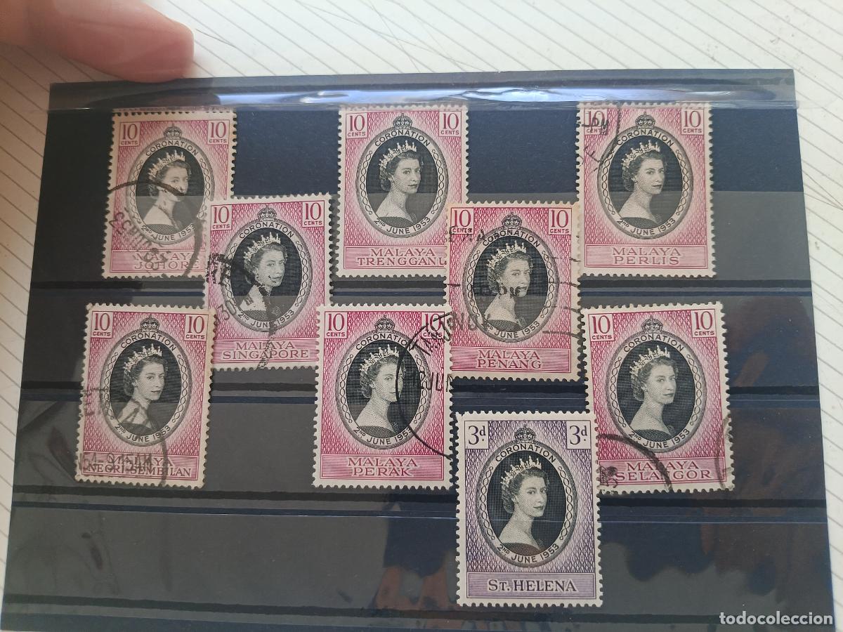Sellos: Coronaci&oacute;n Elizabeth II 1953 Lote de sellos de colonias inglesas