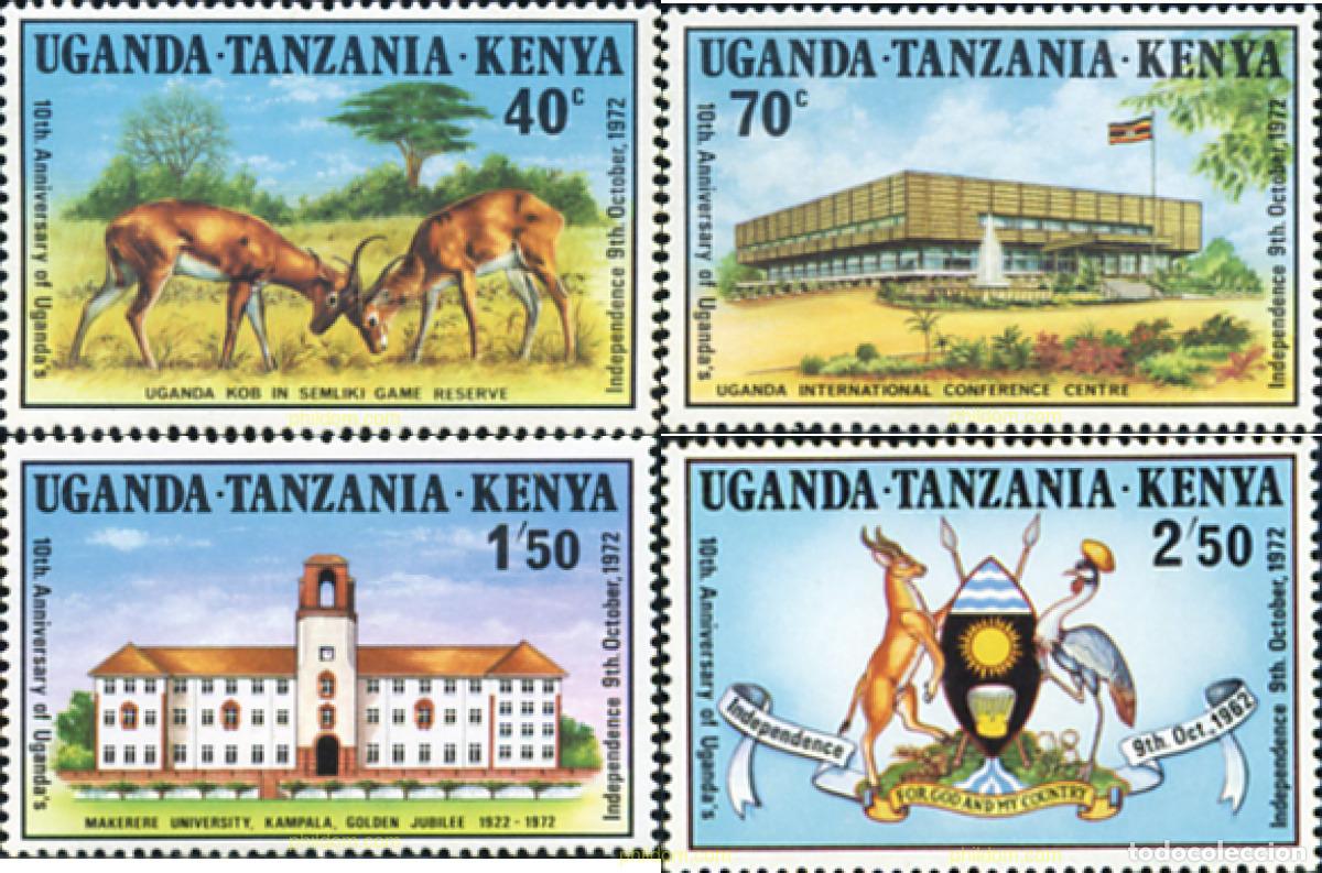 Sellos: 30239 MNH ESTE AFRICANO 1972 10 ANIVERSARIO DE LA INDEPENDENCIA DE UGANDA