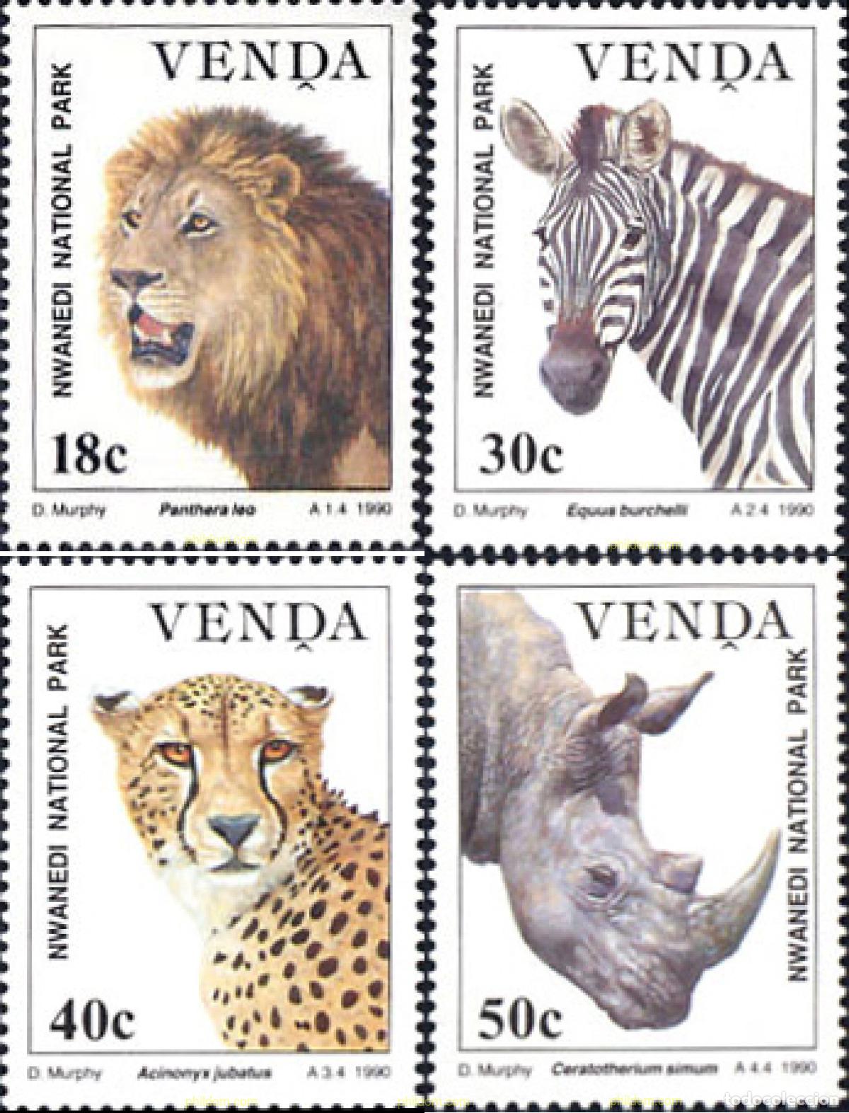 Sellos: 76810 MNH VENDA 1990 FAUNA SALVAJE DEL PARQUE NWANED