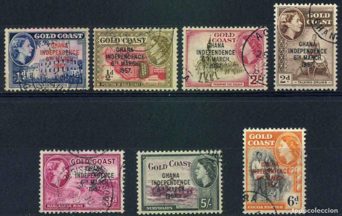 Sellos: Ghana 1957-1958 Conmemoraci&oacute;n de la independencia (sellos usados)