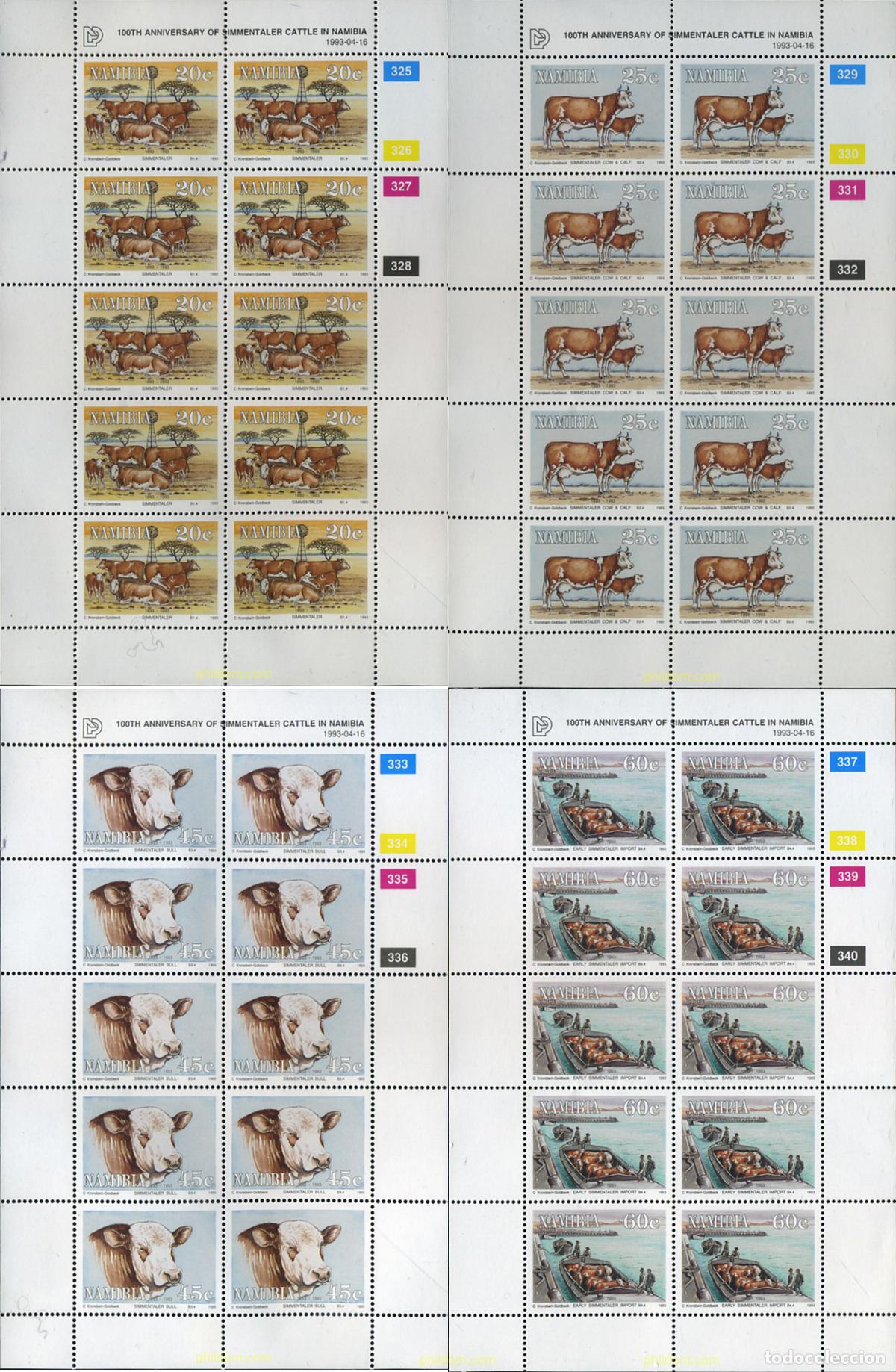 Sellos: 347003 MNH NAMIBIA 1993 CENTENARIO DE LA IMPORTACION DE BUEYES ORIGEN EURO