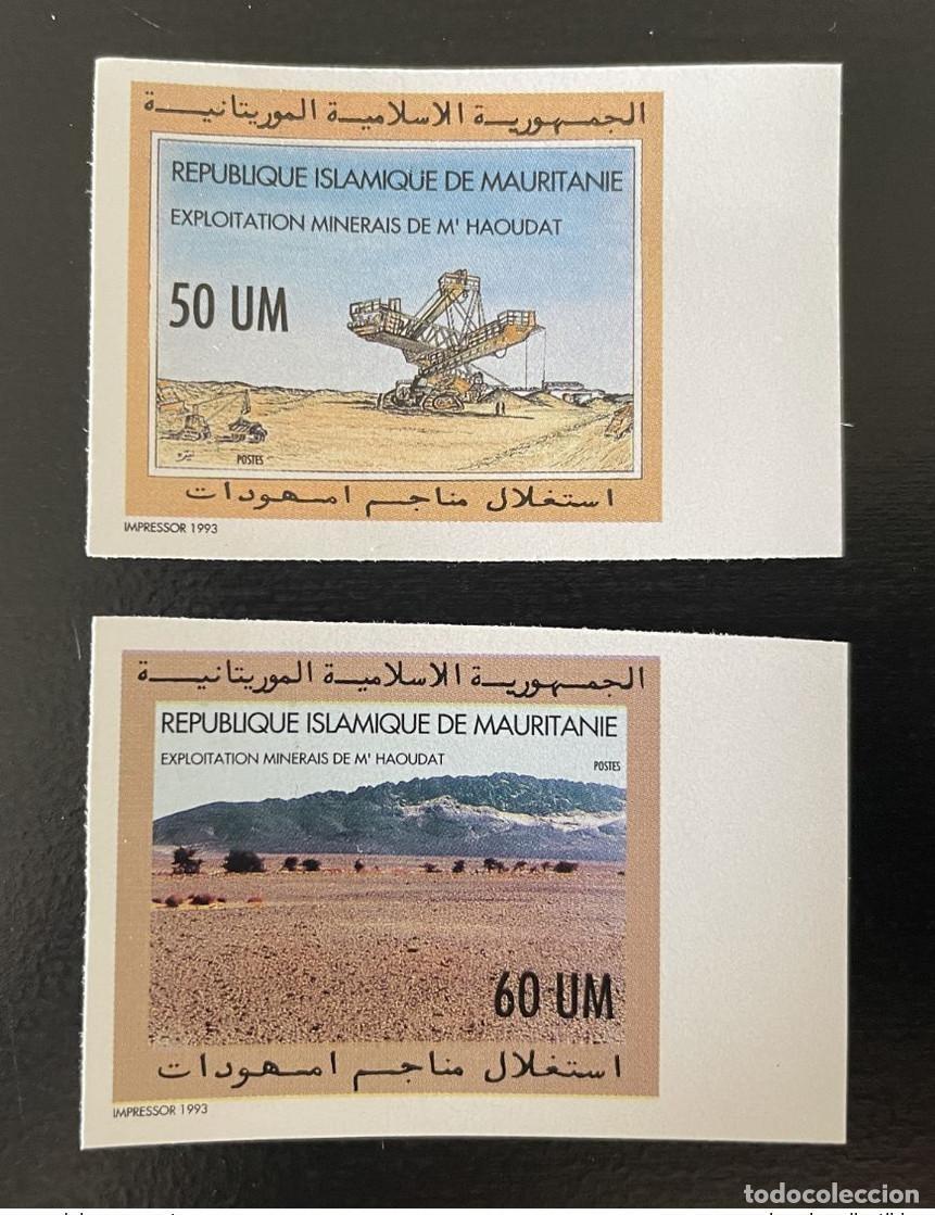 Sellos: Mauritania 1993 ND IMPERF Mi. 1010 - 1011 Explotaci&oacute;n mineral M'haoudat 2 val.