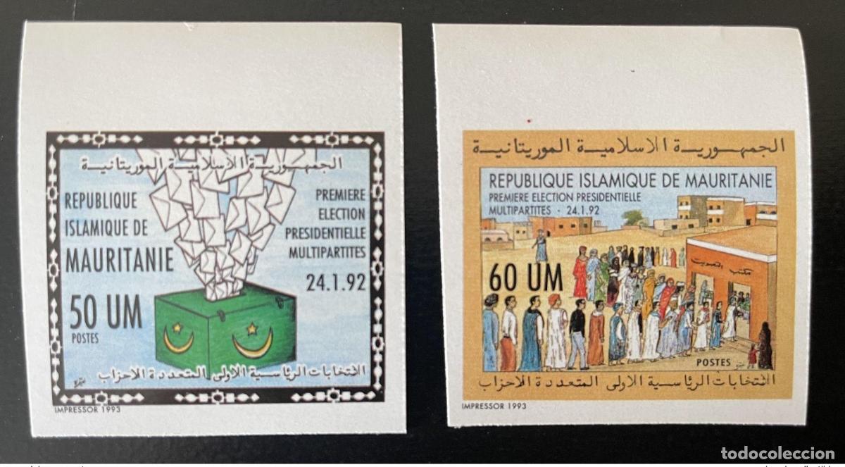 Sellos: Mauritania 1993 ND Mi. 1004 - 1005 Elecci&oacute;n presidencial multipartidista