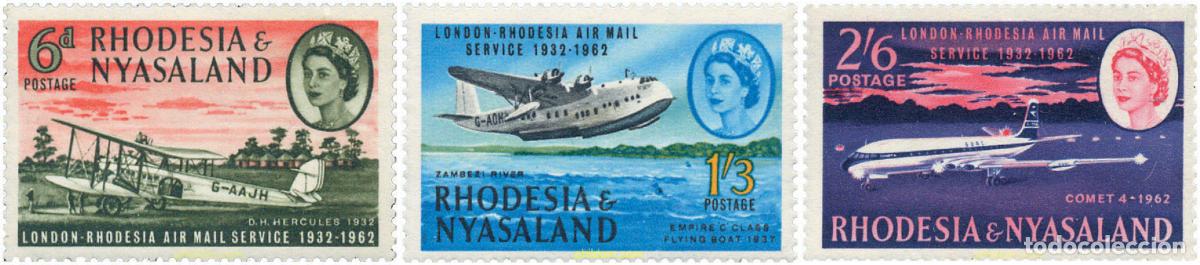 Sellos: 41454 MNH RODESIA Y NYASSALAND 1962 30 ANIVERSARIO DEL ENLACE AEREO CON LONDRES