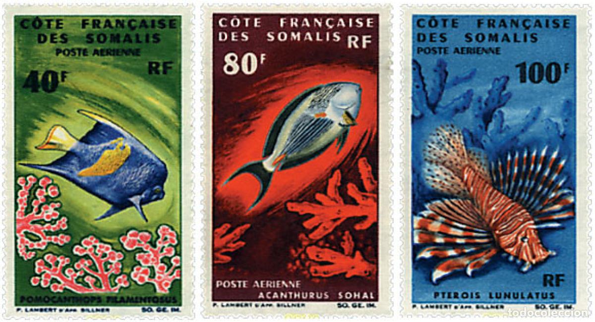 Sellos: 211274 MNH COSTA DE LOS SOMALIS 1966 FAUNA MARINA