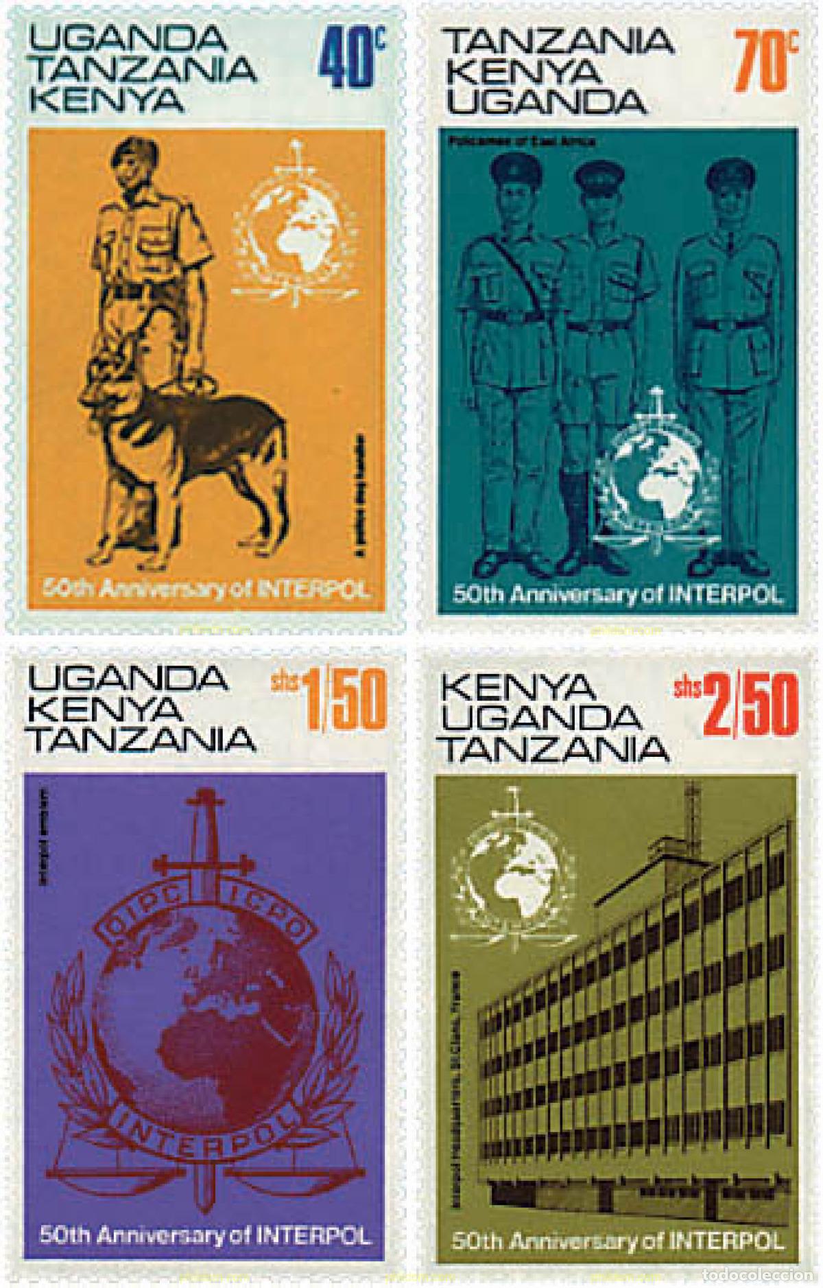 Sellos: 55243 MNH ESTE AFRICANO 1973 50 ANIVERSARIO DEL INTERPOL