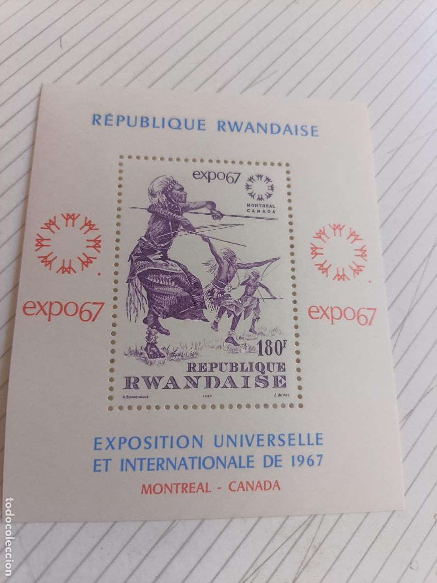 Sellos: Rwanda. Expo 67. Hojita
