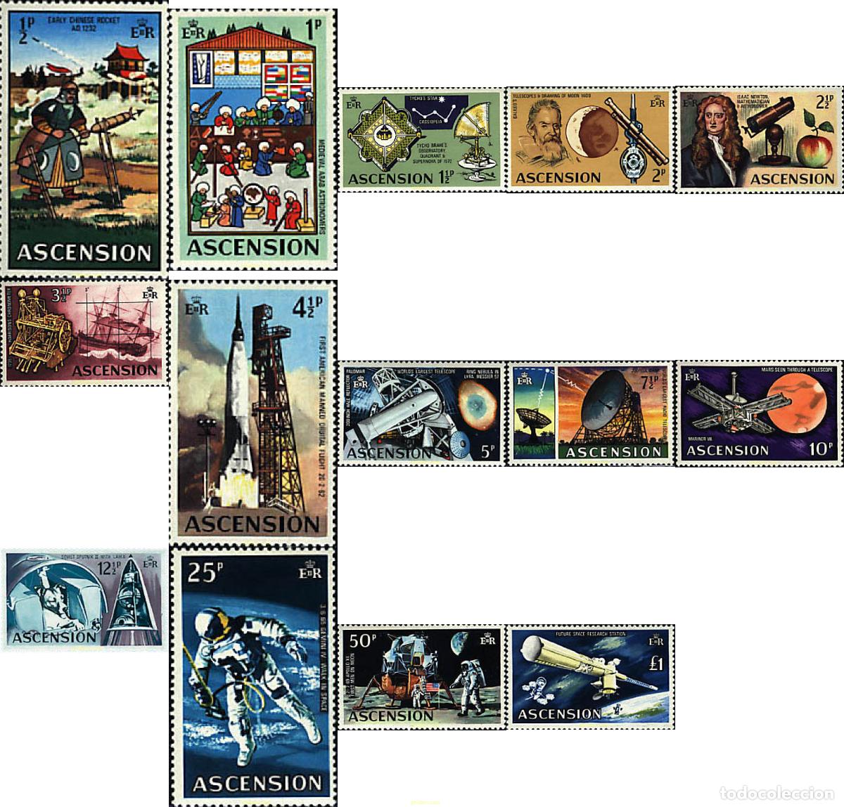 Sellos: 50809 MNH ASCENSION 1971 EL HOMBRE EN EL ESPACIO