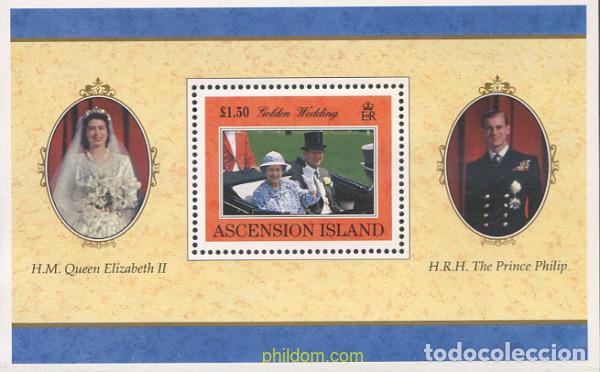 Sellos: 98448 MNH ASCENSION 1997 BODAS DE ORO DE S.M. ISABEL II