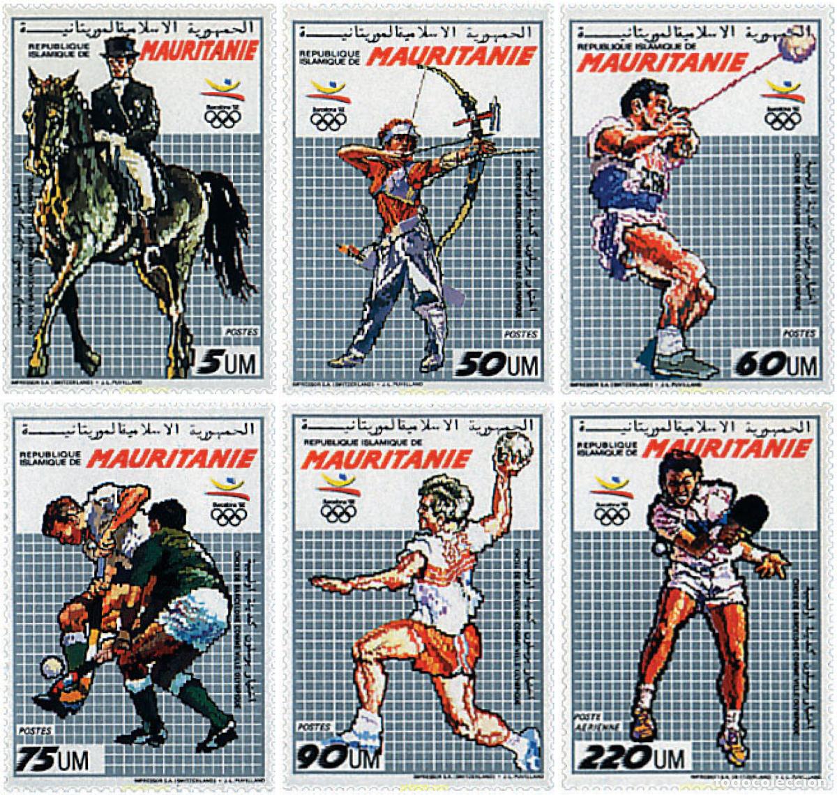 Sellos: 68349 MNH MAURITANIA 1990 25 JUEGOS OLIMPICOS VERANO BARCELONA 1992