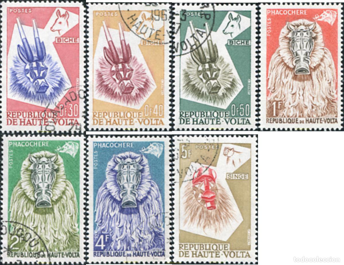 Sellos: 670016 USED ALTO VOLTA 1960 MASCARAS DE ANIMALES