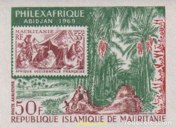 Sellos: 620627 MNH MAURITANIA 1969 EXPOSICION FILATELICA PHILEXAFRIQUE EN ABIDJAN.