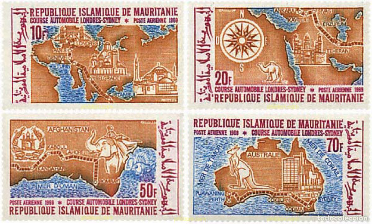 Sellos: 71324 MNH MAURITANIA 1969 CARRERA AUTOMOVILISTICA LONRES-SIDNEY
