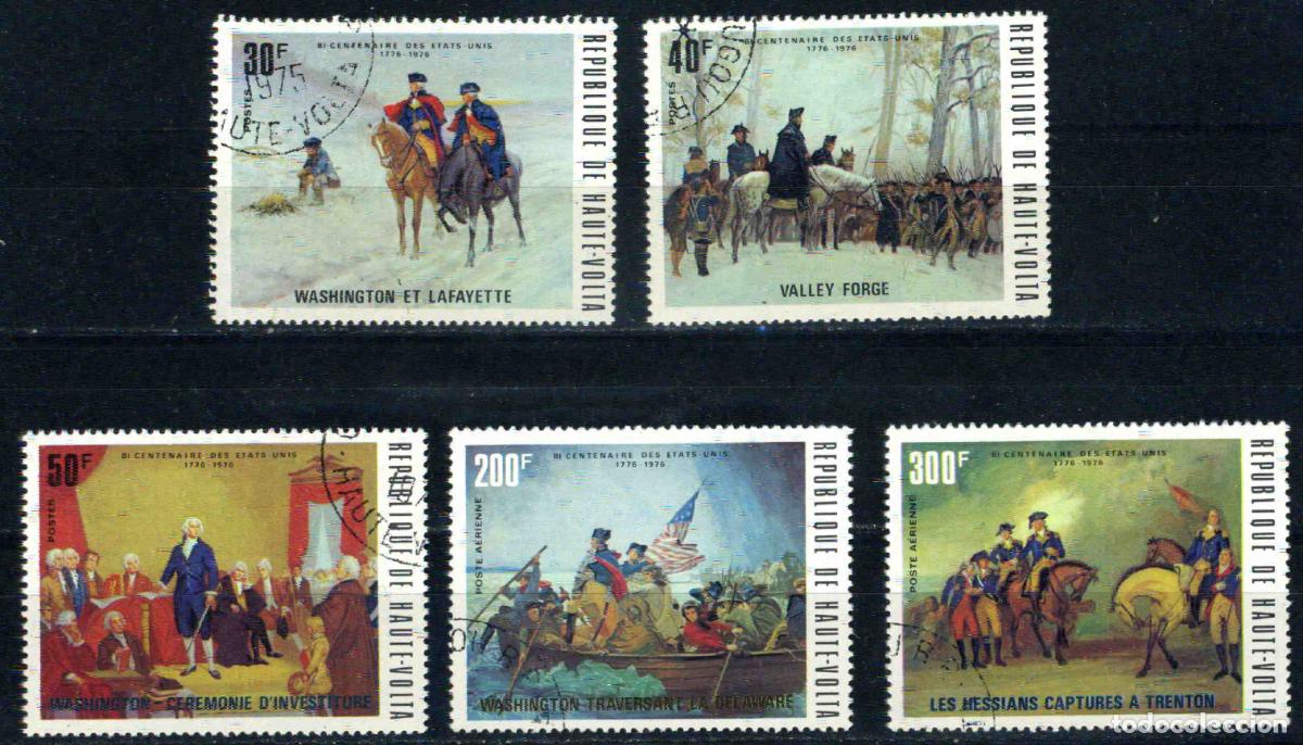 Sellos: Alto Volta (despu&eacute;s Burkina Faso) 1975 Conmemoraci&oacute;n independencia de EEUU