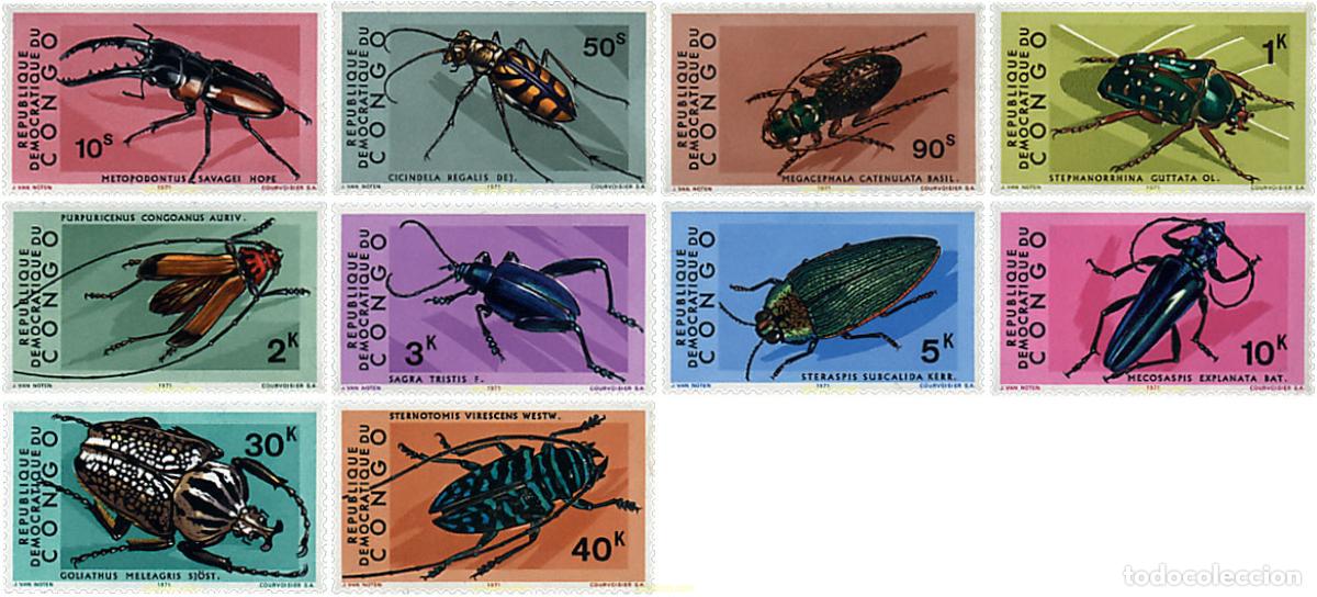 Sellos: 30120 MNH CONGO EX-BELGA 1971 INSECTOS