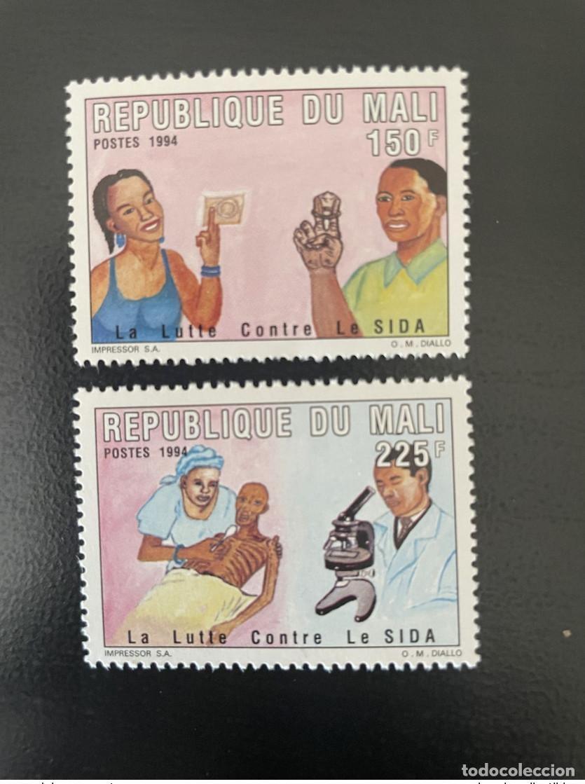 Sellos: Mali 1994 Mi. 1323 - 1324A Lucha contra la enfermedad del SIDA Salud 2 val. 5 MNH**