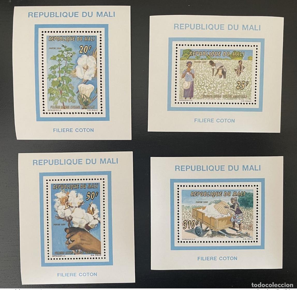 Sellos: Mal&iacute; 1996 Mi. Bl. A-D90 Blocks S/S Cotton Die Baumwollanbau MNH