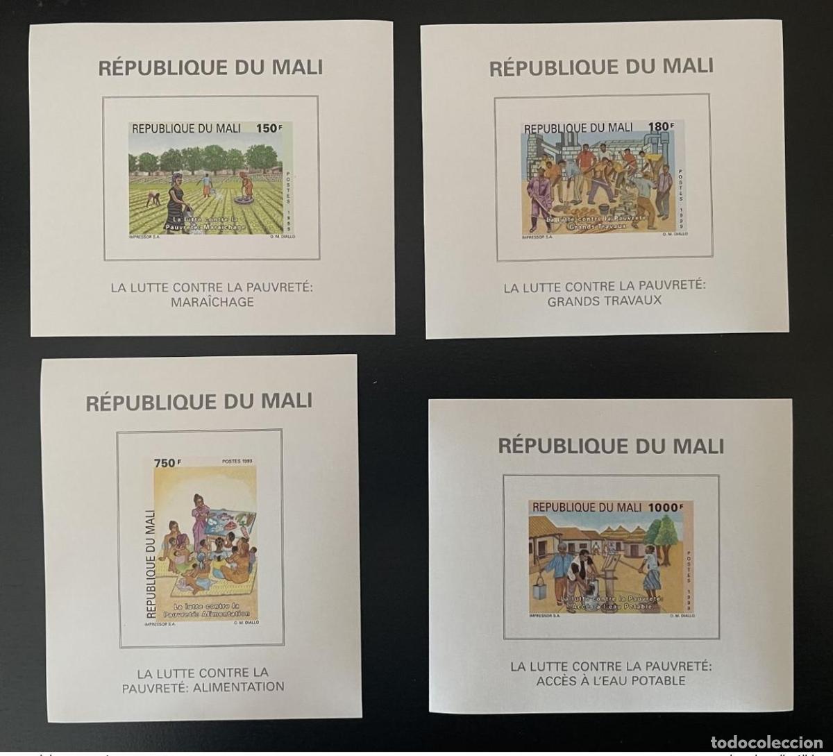 Sellos: Mali 1999 Mi. 2219 - 2222 bloquea Souvenir Lucha contra la pobreza 4 val. MNH**